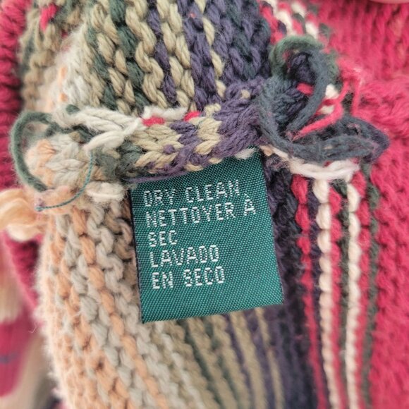 Ralph Lauren Hand Knit Southwest Aztec Print Red Striped Sweater Cardigan Shawl - Picture 7 of 10